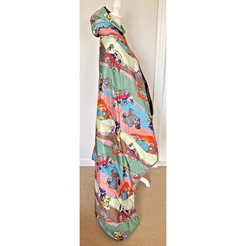 Grateful Dead Terrapin Sunshine Water Resistant PONCHO Poly Shell Hooded RARE
